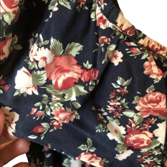 Vintage Y2K Floral Ruffle asymmetrical Mini dress Cottagecore boho spring - Picture 8 of 12